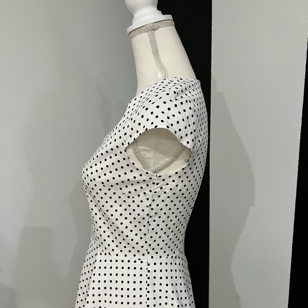 Zella White Midi Dress with Black Dots - Picture 4 of 15
